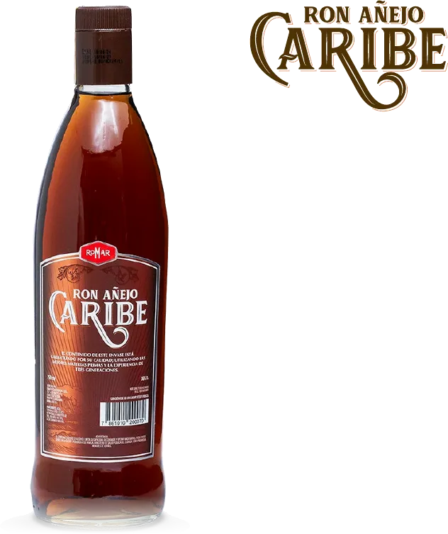 Etiqueta de Ron Caribe Añejo